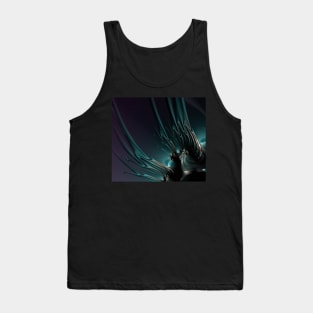 Abstract Mandelbrot Set Fractal Art in Dark Teal Tank Top